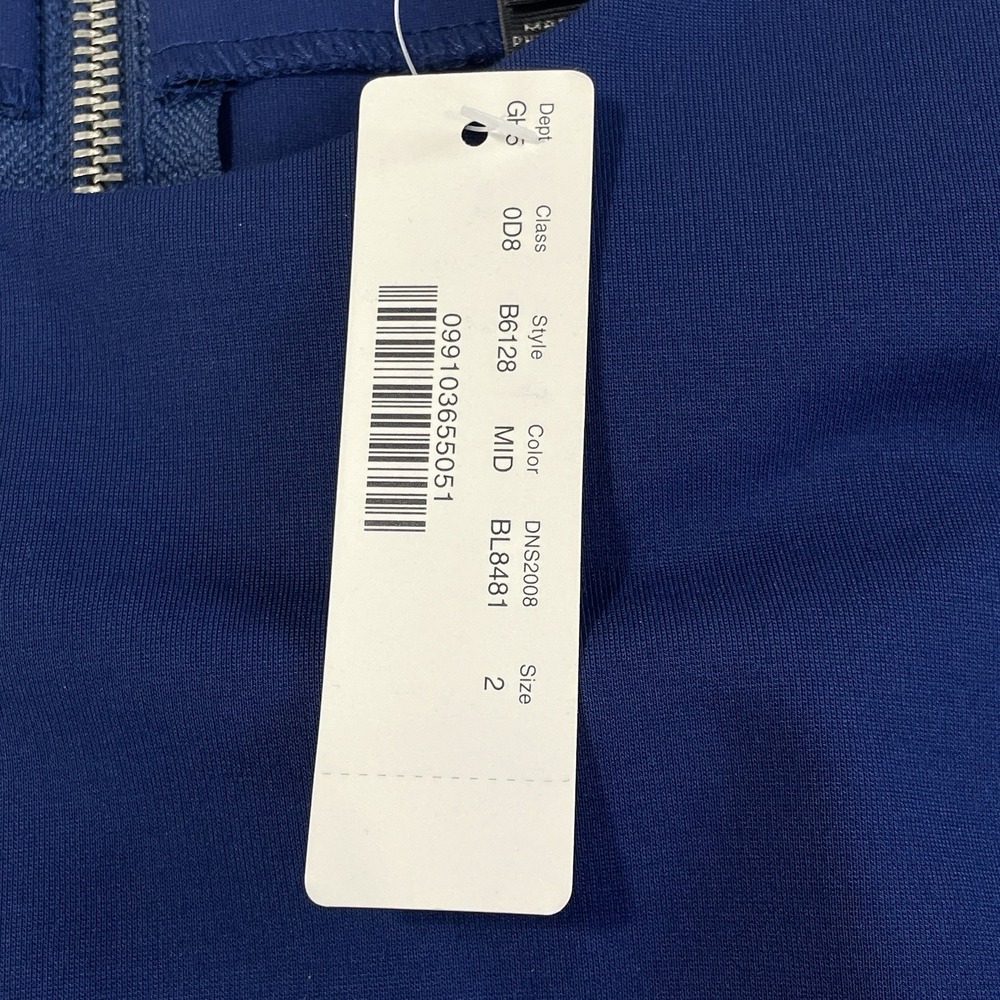 J.Crew Midnight Blue Structured Sheath Dress Size 2 Zip Back Work Chic NWT - Picture 10 of 11
